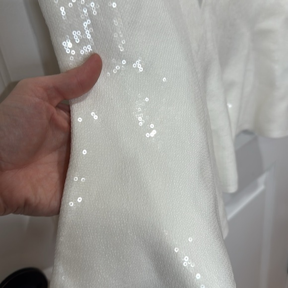 *NEW* ZARA WHITE ALL OVER SEQUIN PEPLUM TANK TOP SMALL - Picture 8 of 10